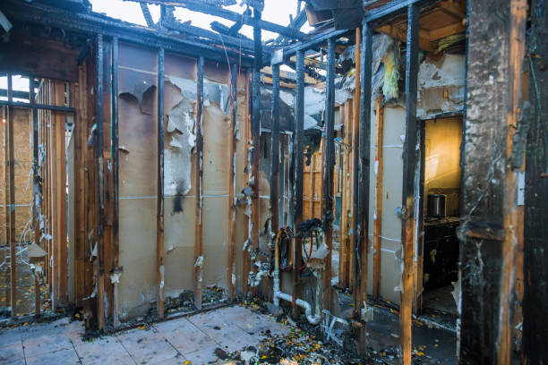 Professional Emergency Fire Damage Restoration technician working in Holmes, PA